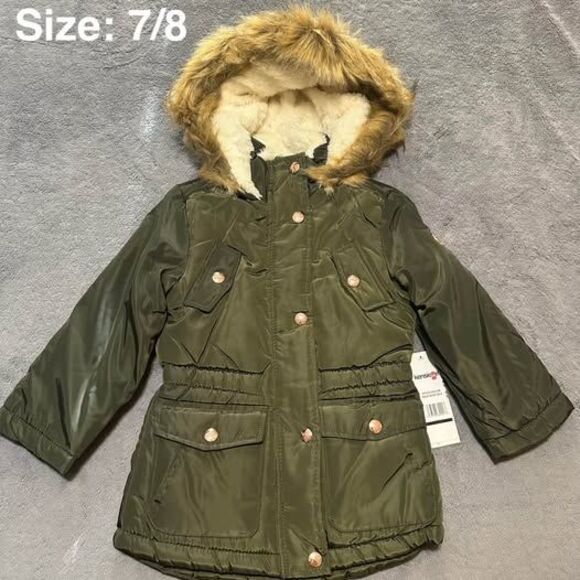 NEW Kensie Girl Girls Olive Green Cozy Winter Puffer Coat